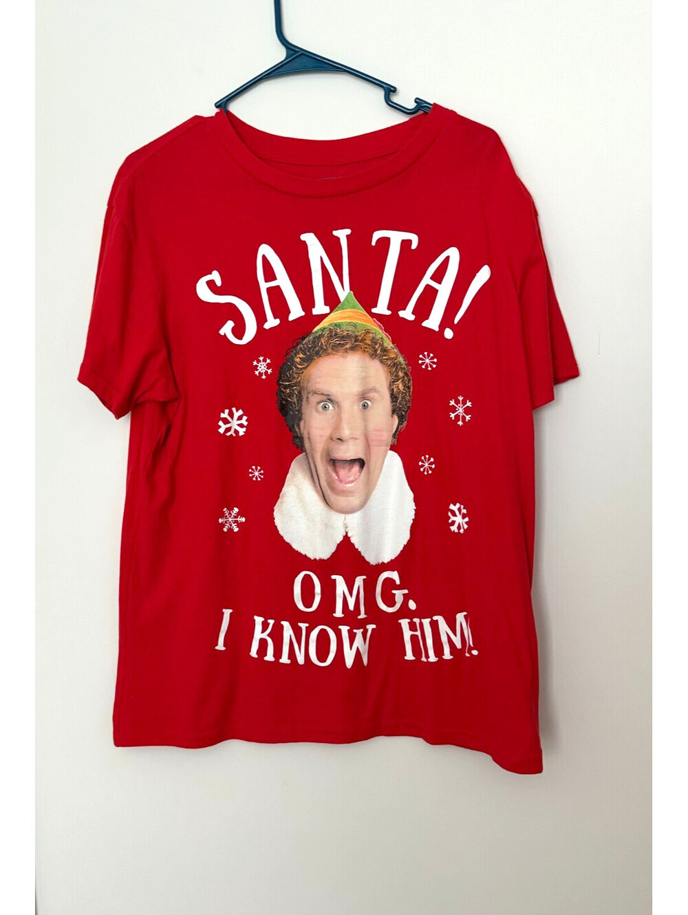 Elf Movie Christmas T-Shirt Santa! OMG I KNOW HIM!